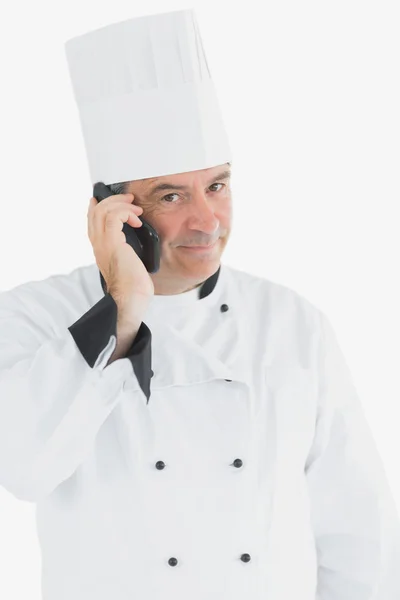 Portrait of male chef on call — Stock Photo, Image