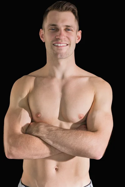 Portrait de jeune homme poitrine nue avec les bras croisés — Photo