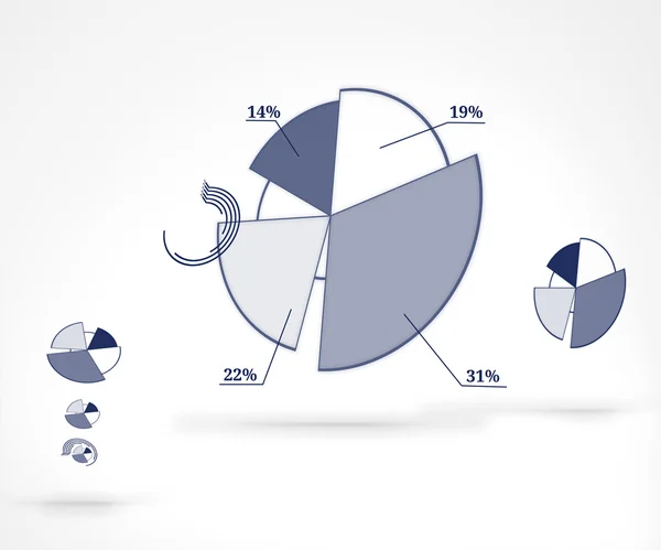 Blauwe grafische cirkeldiagram — Stockfoto