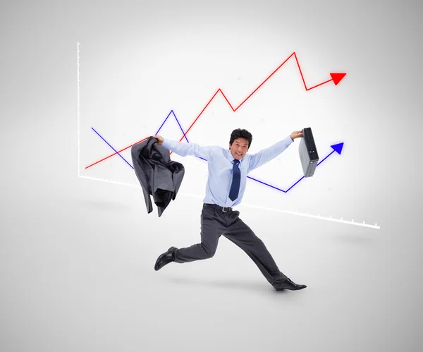 Businessman posing against a curves in background — Stock Photo, Image