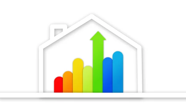 Apresentação gráfica da casa eficiente em termos energéticos — Fotografia de Stock