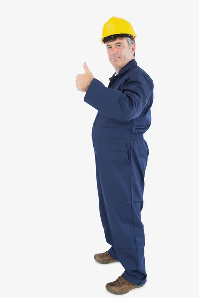 Mechanic showing thumbs up sign — Stock Photo, Image