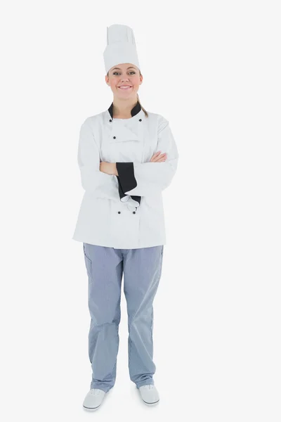 Happy chef standing with arms crossed — Stock Photo, Image