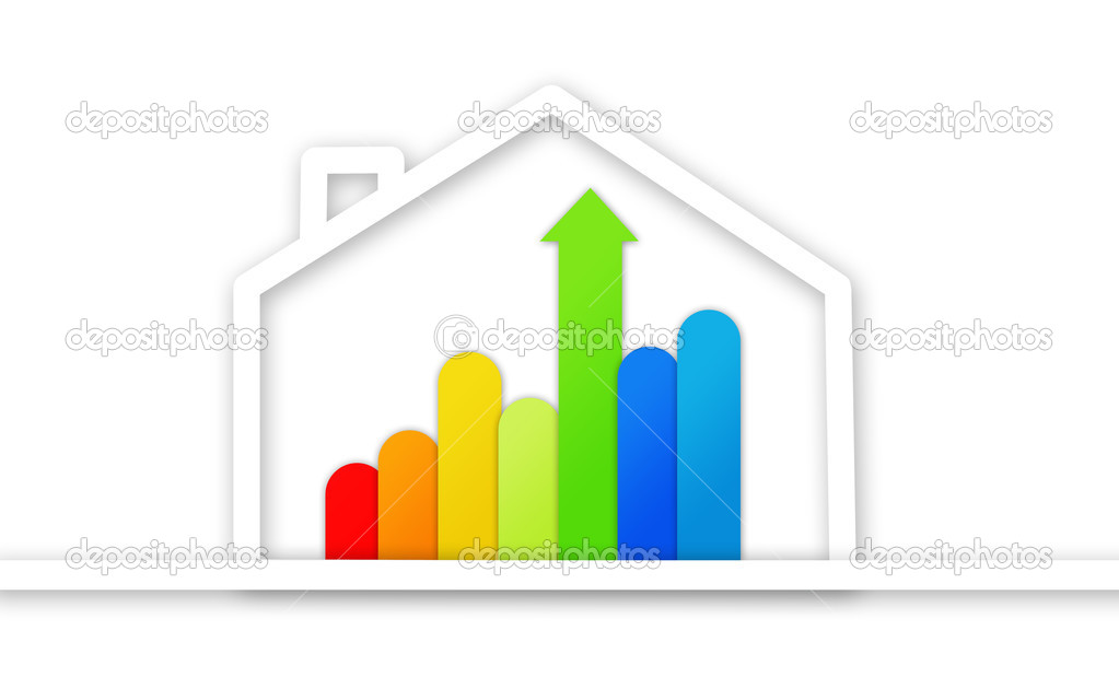 graphical presentation of energy efficient house stock photo