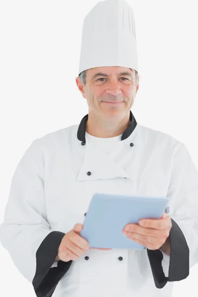 Portrait of male holding tablet pc — Stockfoto