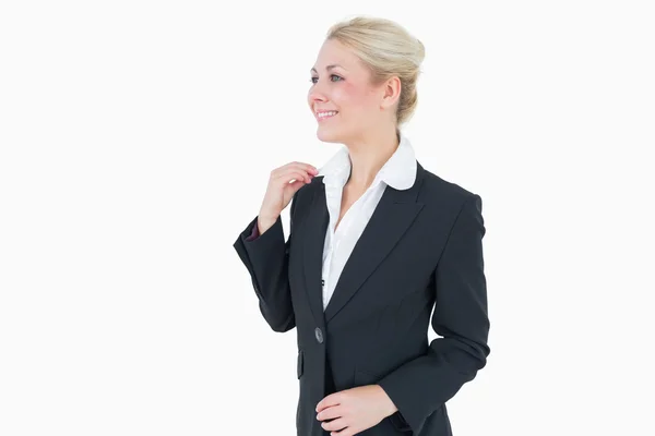 Happy young business woman looking away — Stock Photo, Image