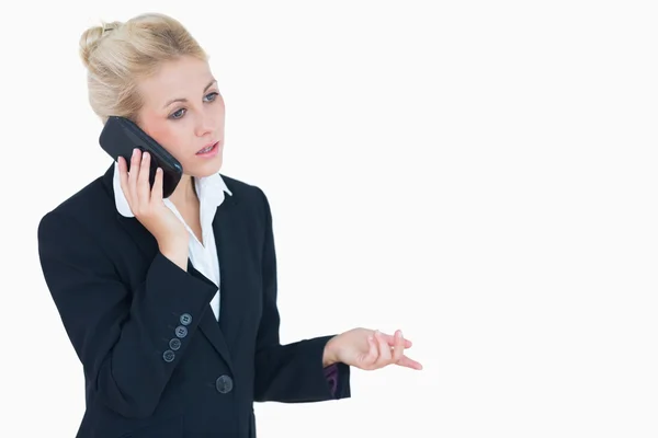 Young business woman using cellphone — Stock Photo, Image