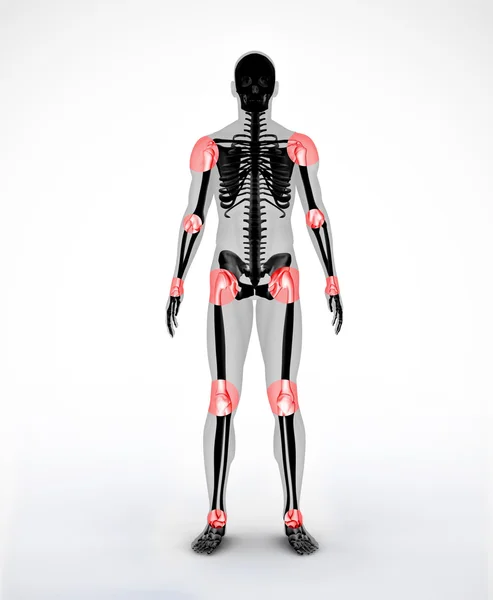 Giunti di uno scheletro digitale nero — Foto Stock