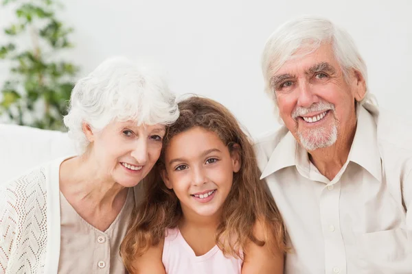 Grandparents with grandaughter — Stock Photo, Image