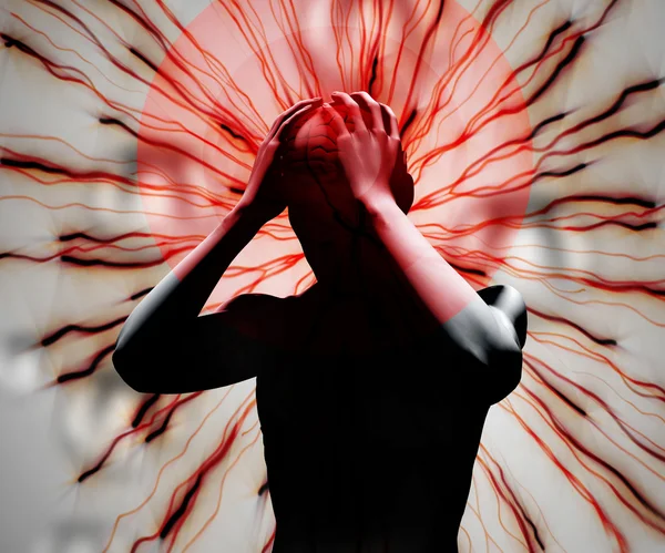 Baş ağrısı ile dijital siyah gövde — Stok fotoğraf