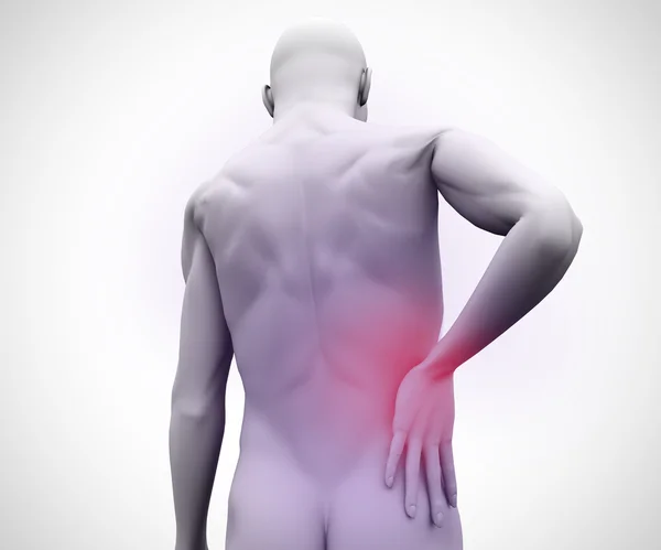 Digital man with back pain — Stock Photo, Image