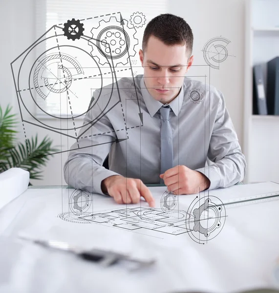 Architect at work — Stock Photo, Image