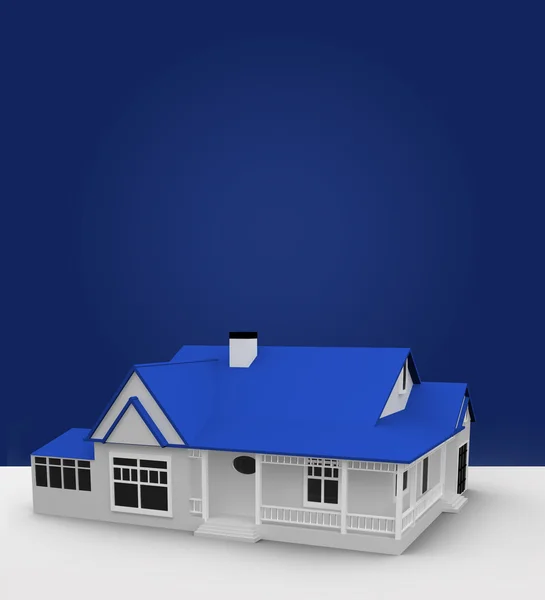 Haus steht vor blauem Hintergrund — Stockfoto