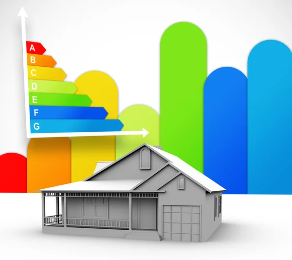 House with energy rating background — Stock Photo, Image