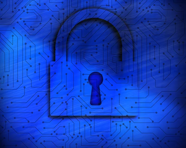 Lock on digital background — Stock Photo, Image