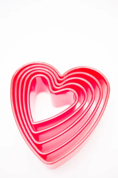 Cortadores de biscoito em forma de coração — Fotografia de Stock