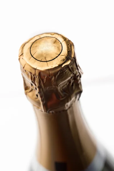 Close up of top of champagne bottle — Stock Photo, Image