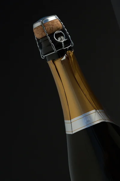 Close-up van bovenkant van champagne fles — Stockfoto