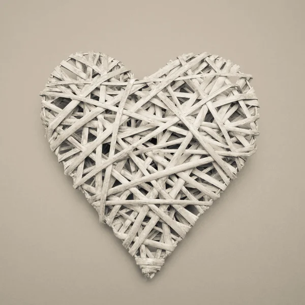 Wicker heart ornament — Stock Photo, Image