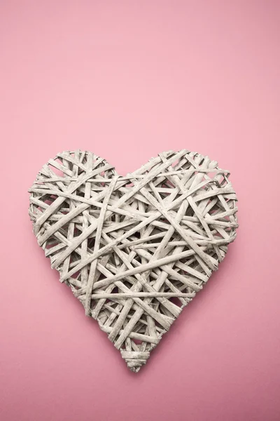 Wicker heart ornament — Stock Photo, Image