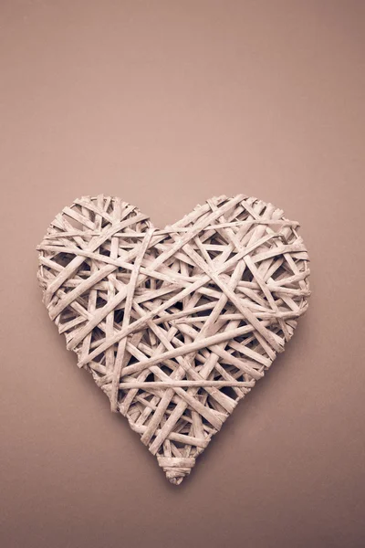 Wicker heart ornament — Stock Photo, Image