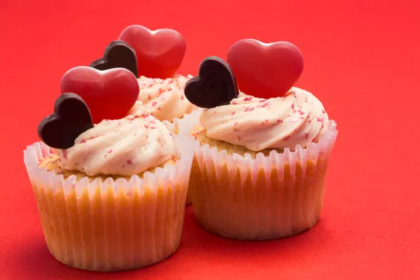 Tasty valentines cupcakes — Stock Photo, Image