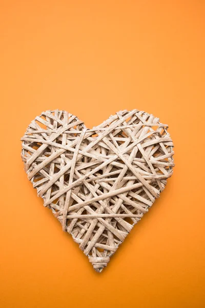 Wicker heart ornament — Stock Photo, Image