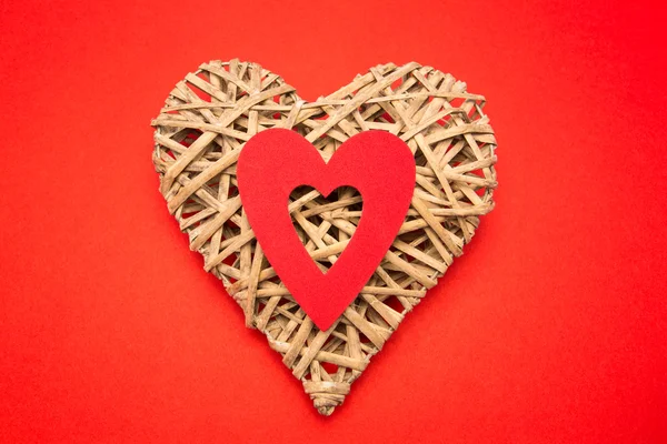 Wicker heart ornament — Stock Photo, Image