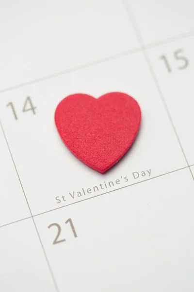 Zoom sul cuore rosa marcatura San Valentino — Foto Stock