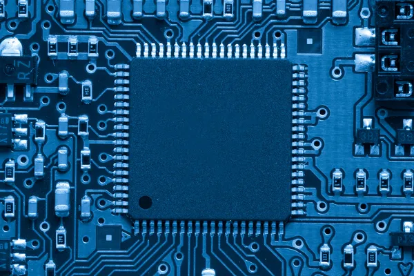 Blue electronic circuit — Stock Photo, Image