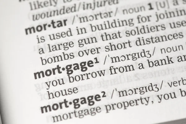 Definicja kredytu hipotecznego — Zdjęcie stockowe