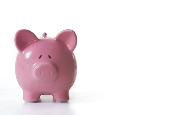 Pink ceramic piggy bank — Stock Photo, Image