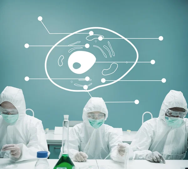 Lavoratori di laboratorio che sperimentano in laboratorio — Foto Stock
