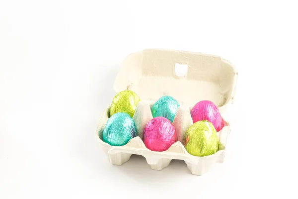 Carton of easter eggs — Stock Photo, Image