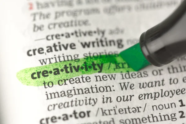 Creativity definition highlighted in green — Stock Photo, Image