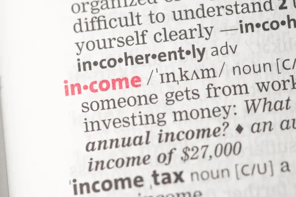 Income definition — Stock Photo, Image