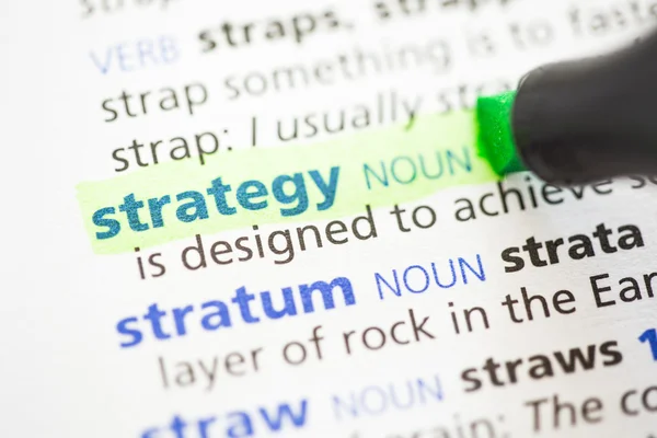 Strategiedefinition hervorgehoben — Stockfoto