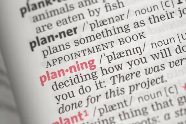 Planering definition — Stockfoto