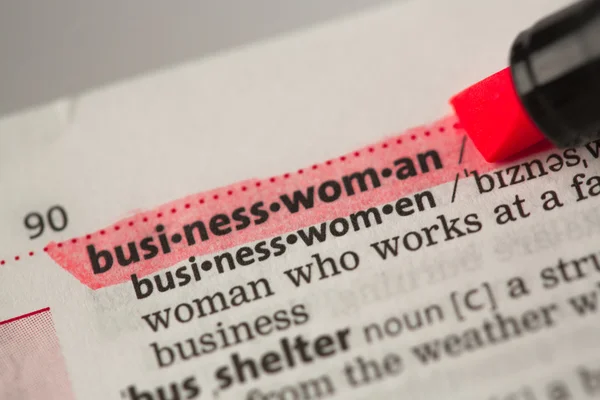 Businesswoman definition highlighted in red — Stock Photo, Image