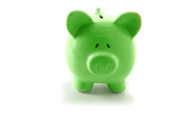 绿色猪存钱罐 — 图库照片