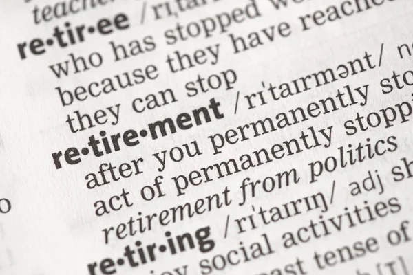 Retirement definition — Stock Photo, Image