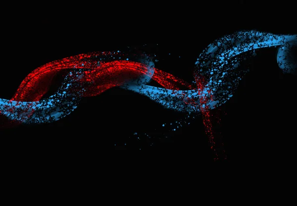 红色和蓝色的数字旋流设计 — 图库照片