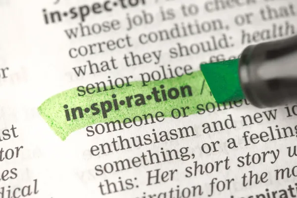 Inspiration definition highlighted in green — Stock Photo, Image