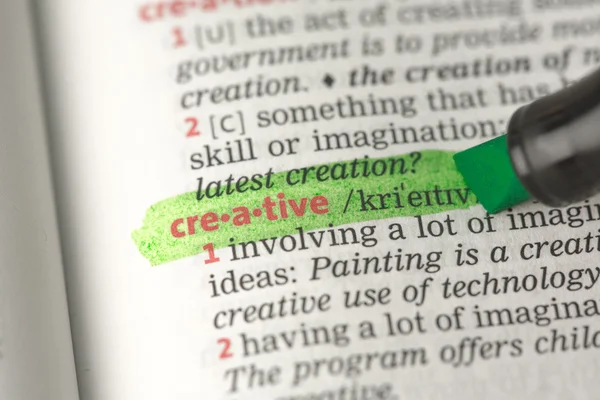 Creative definition highlighted in green — Stock Photo, Image