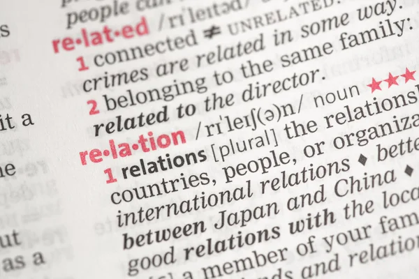 Relation definition — Stock Photo, Image