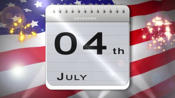 День незалежності монітор з введенням календаря — стокове відео
