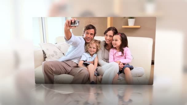 Montaggio famiglie a casa — Video Stock