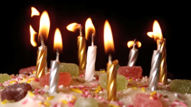 Birthday Candles Being Blown Out On A Delicious Cake Close Up Video By C Wavebreakmedia Stock Footage
