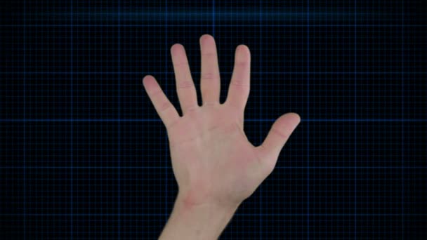 Futurisztikus kézzel scan technológia — Stock videók