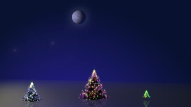 Frohe Weihnachten mit Bäumen Animation — Stockvideo